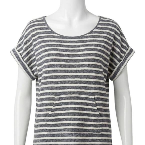 Style & Co Tops - StyleCo Essential Sweatshirt Plus 0X Black White Stripe Lightweight Cotton Blend